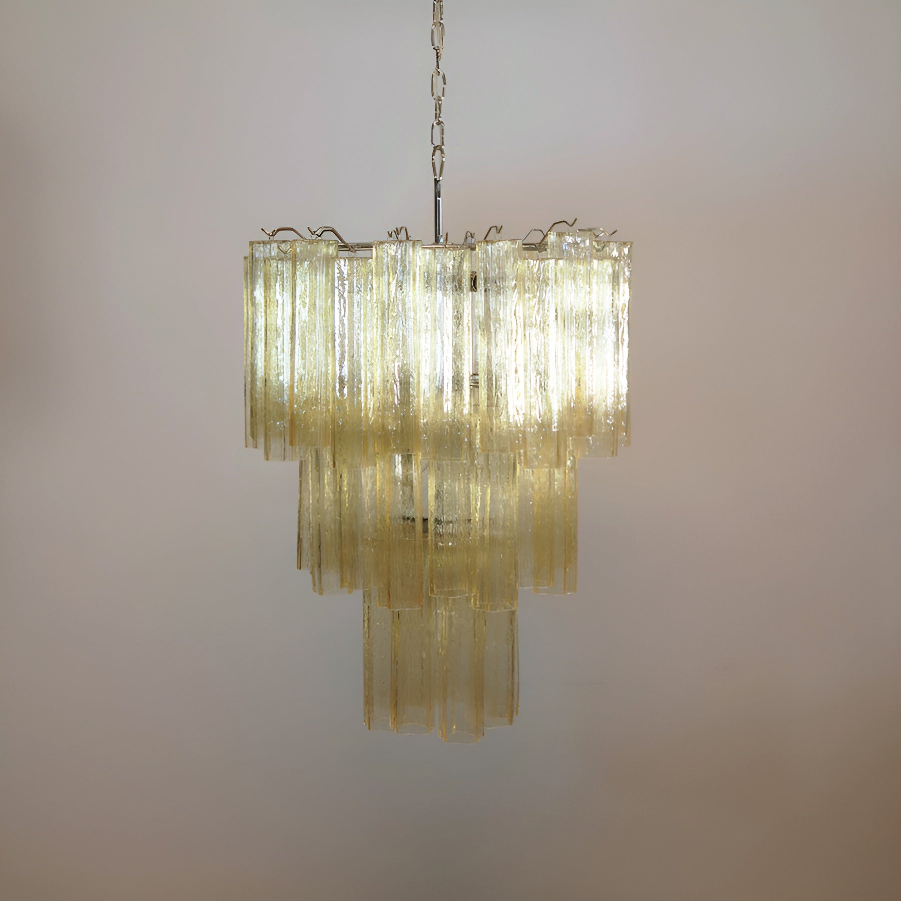 Eireraria Chandelier Yellow Glass Tube Tiered Warm
