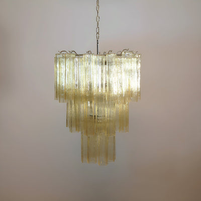 Eireraria Chandelier Yellow Glass Tube Tiered Warm