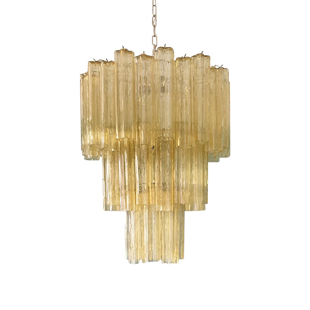 Eireraria Chandelier Yellow Glass Tube Tiered Warm