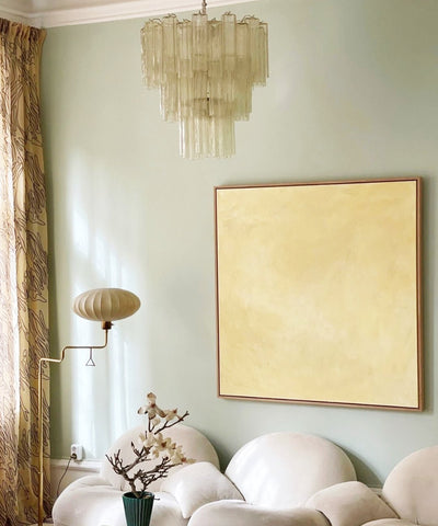 Eireraria Chandelier Yellow Glass Tube Tiered Warm