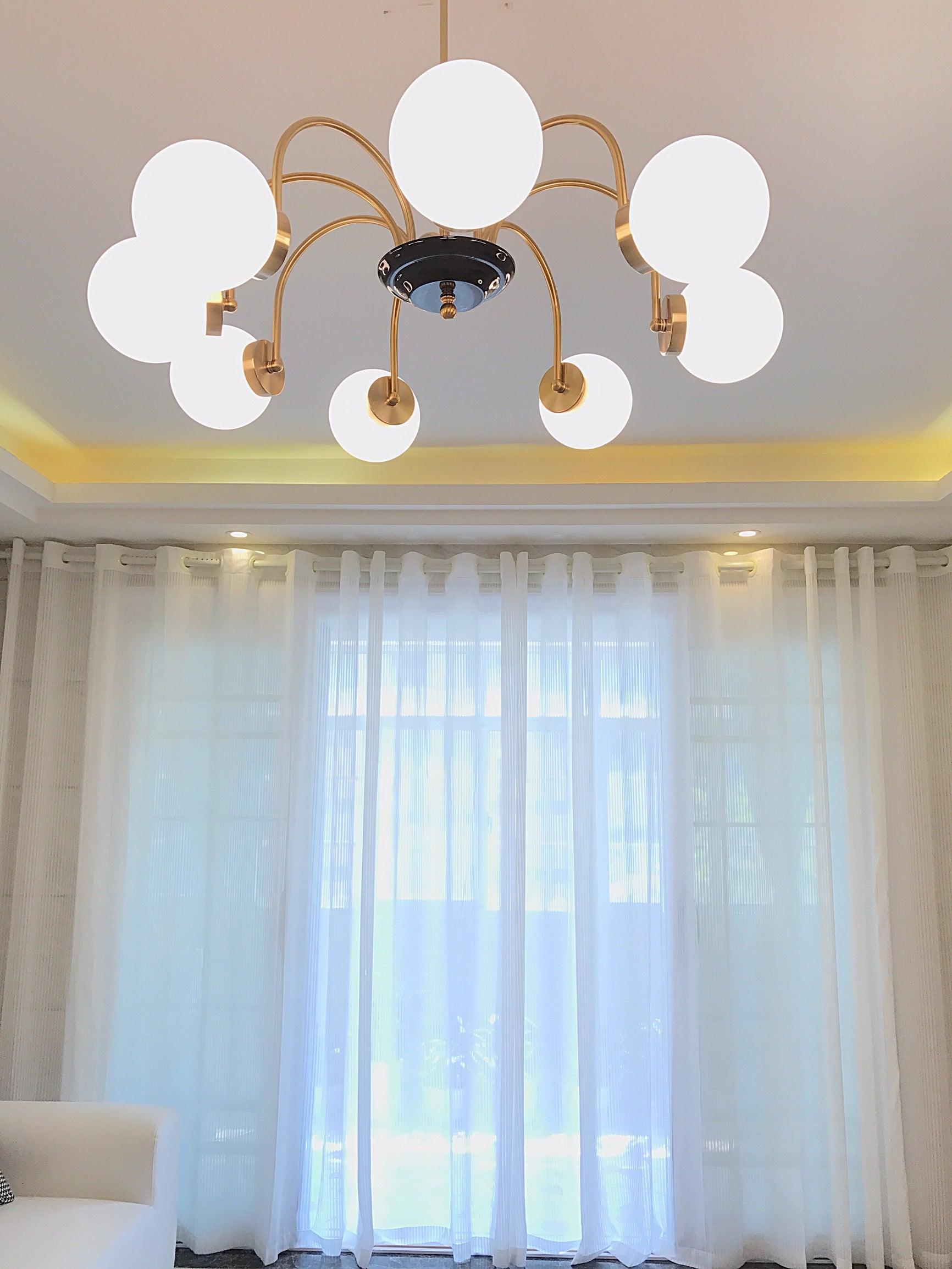 Halion Chandelier Rod Frame and White