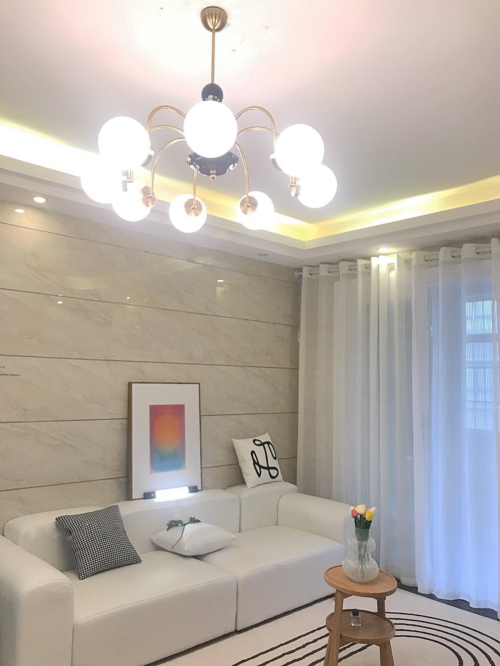 Halion Chandelier Rod Frame and White