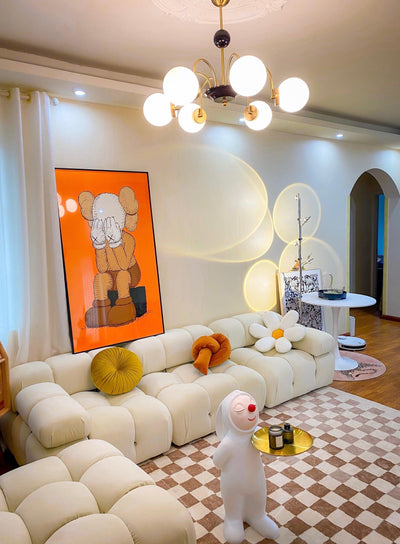 Halion Chandelier Rod Frame and White