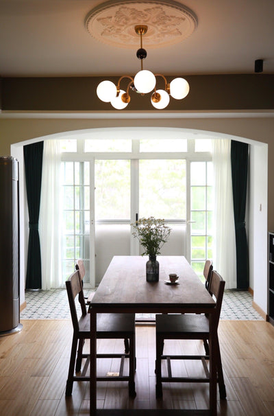 Halion Chandelier Rod Frame and White