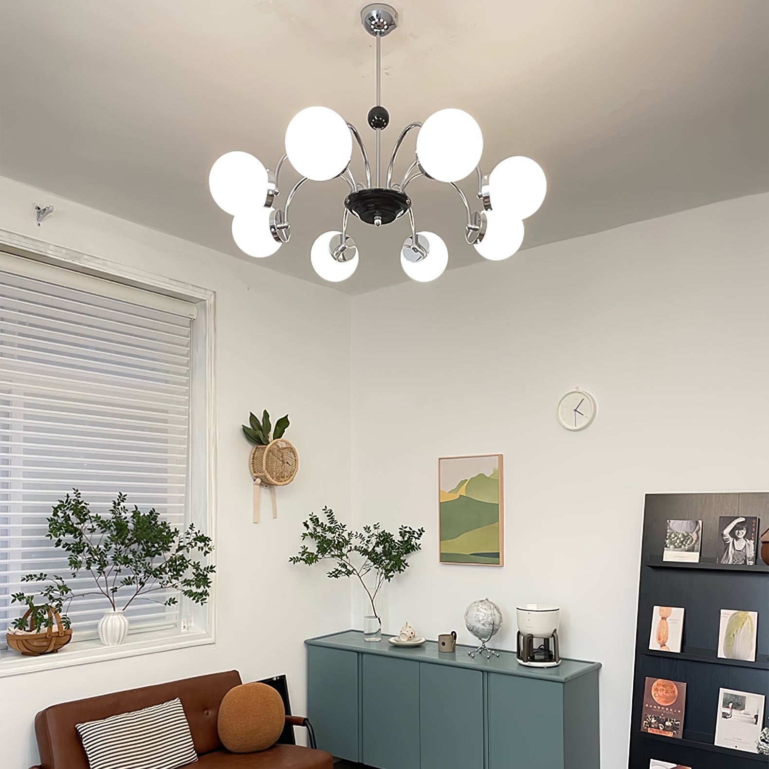 Halion Chandelier Rod Frame and White
