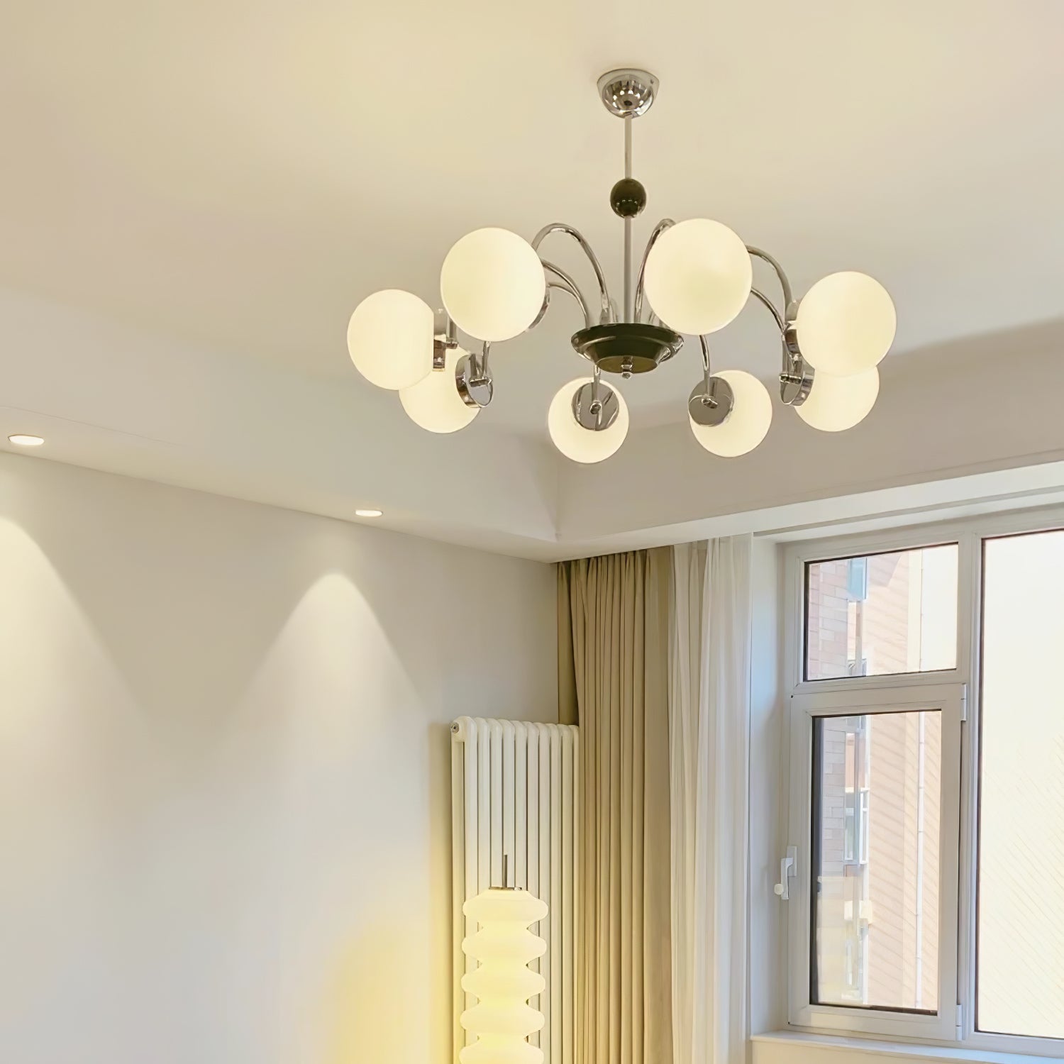 Halion Chandelier Rod Frame and White