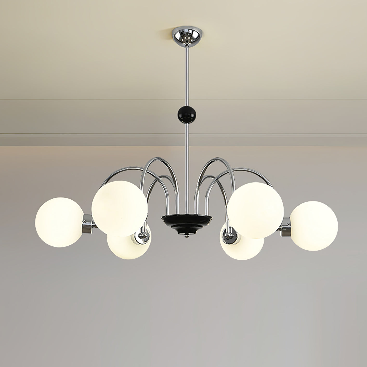 Halion Chandelier Rod Frame and White