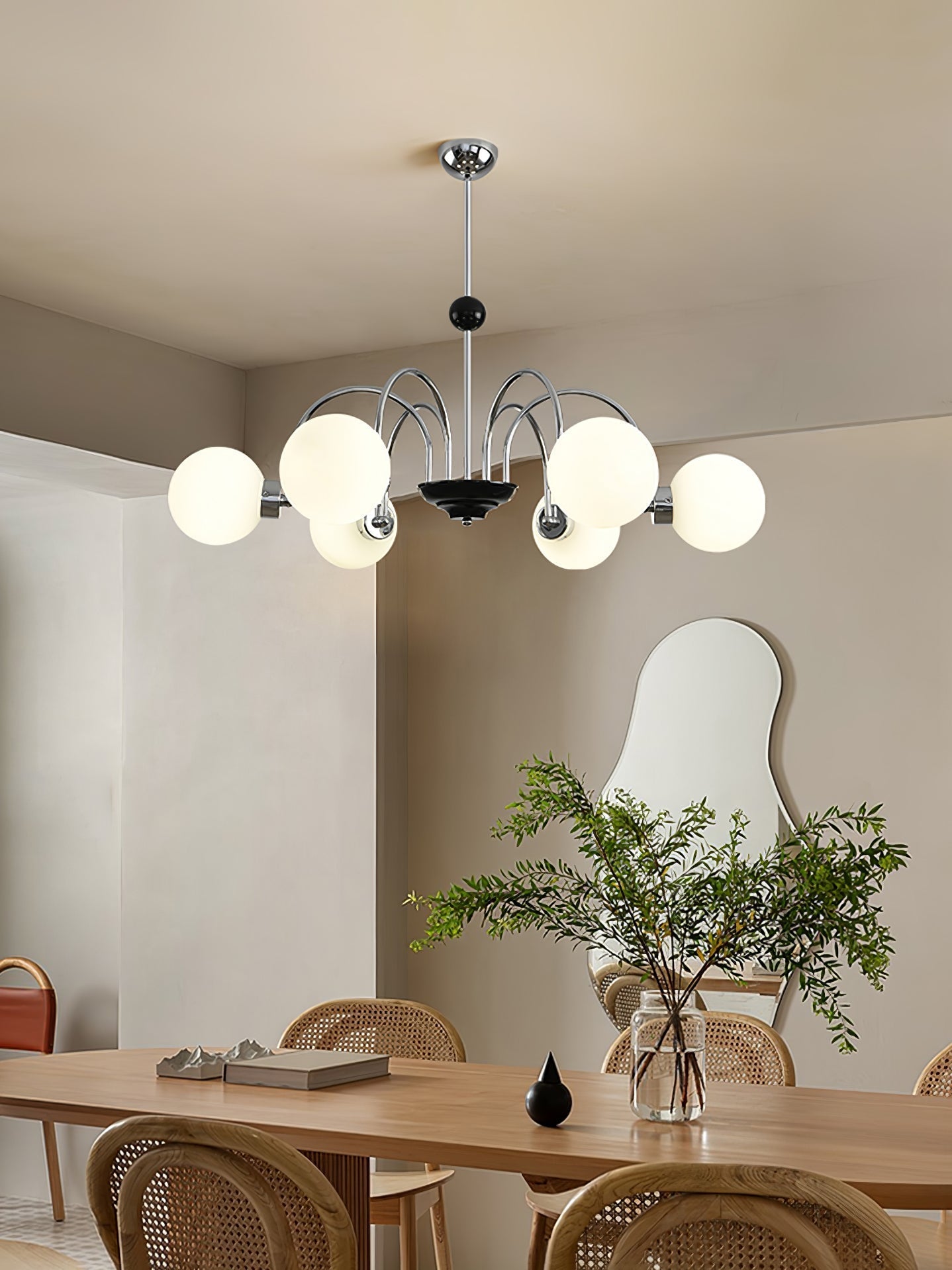 Halion Chandelier Rod Frame and White