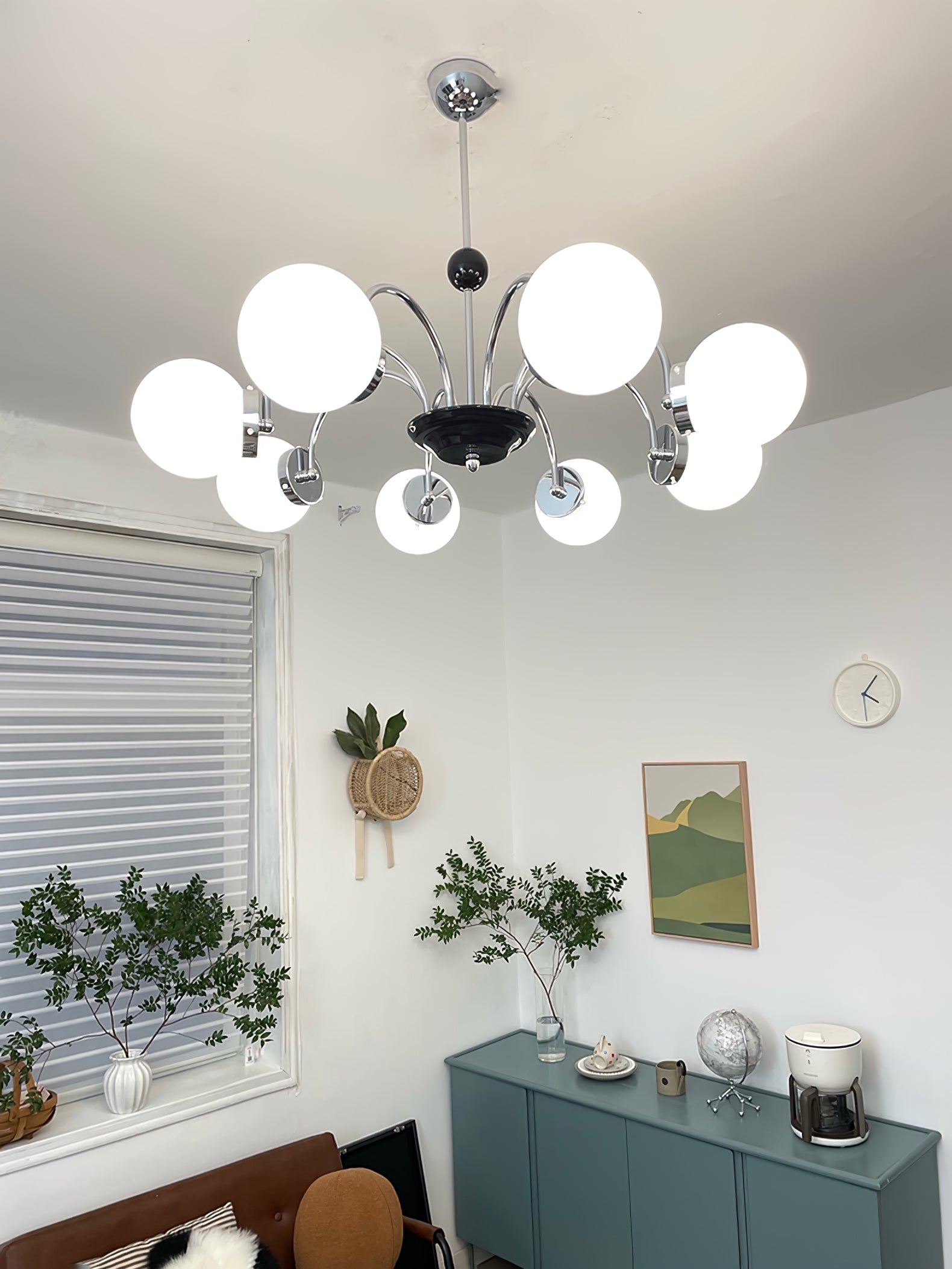 Halion Chandelier Rod Frame and White
