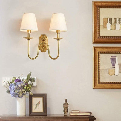 Silva Vintage Double Fabric Shades Wall Lamp
