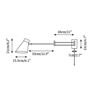 Wall Lamp Body and Shade Adjustable Arm Minimalist Modern - Neutral Decor