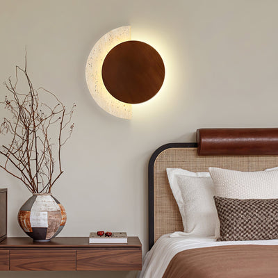 Coraeen Half-Moon Travertine Wall Light