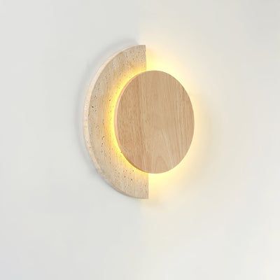 Coraeen Half-Moon Travertine Wall Light