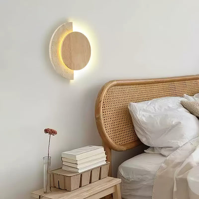 Coraeen Half-Moon Travertine Wall Light