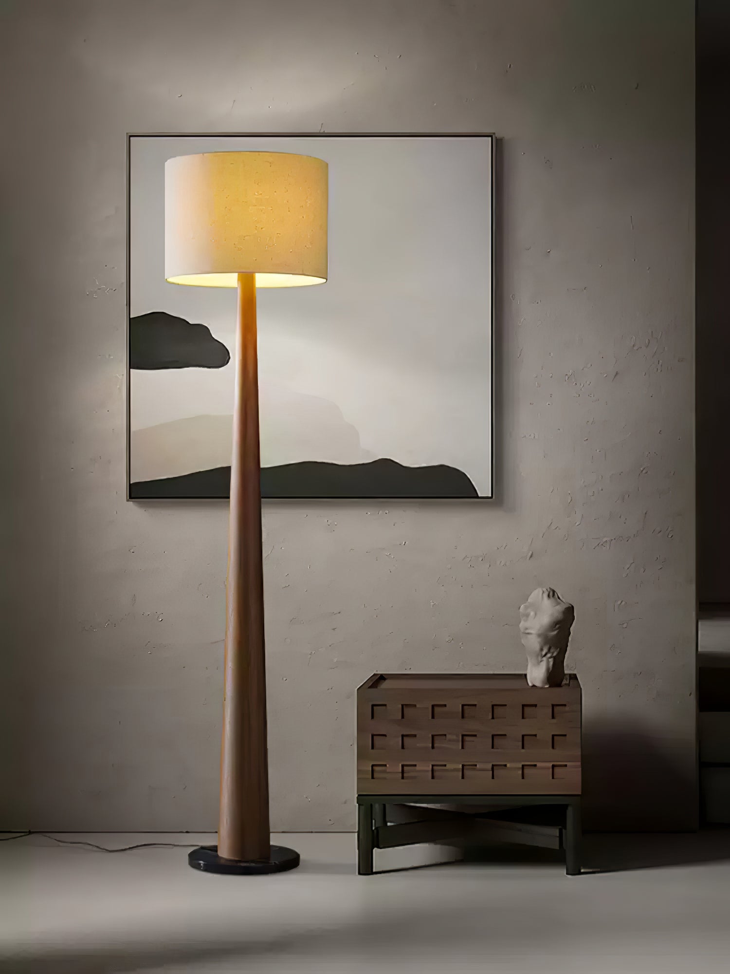 Ersilir Cylindrical Wood Floor Lamp