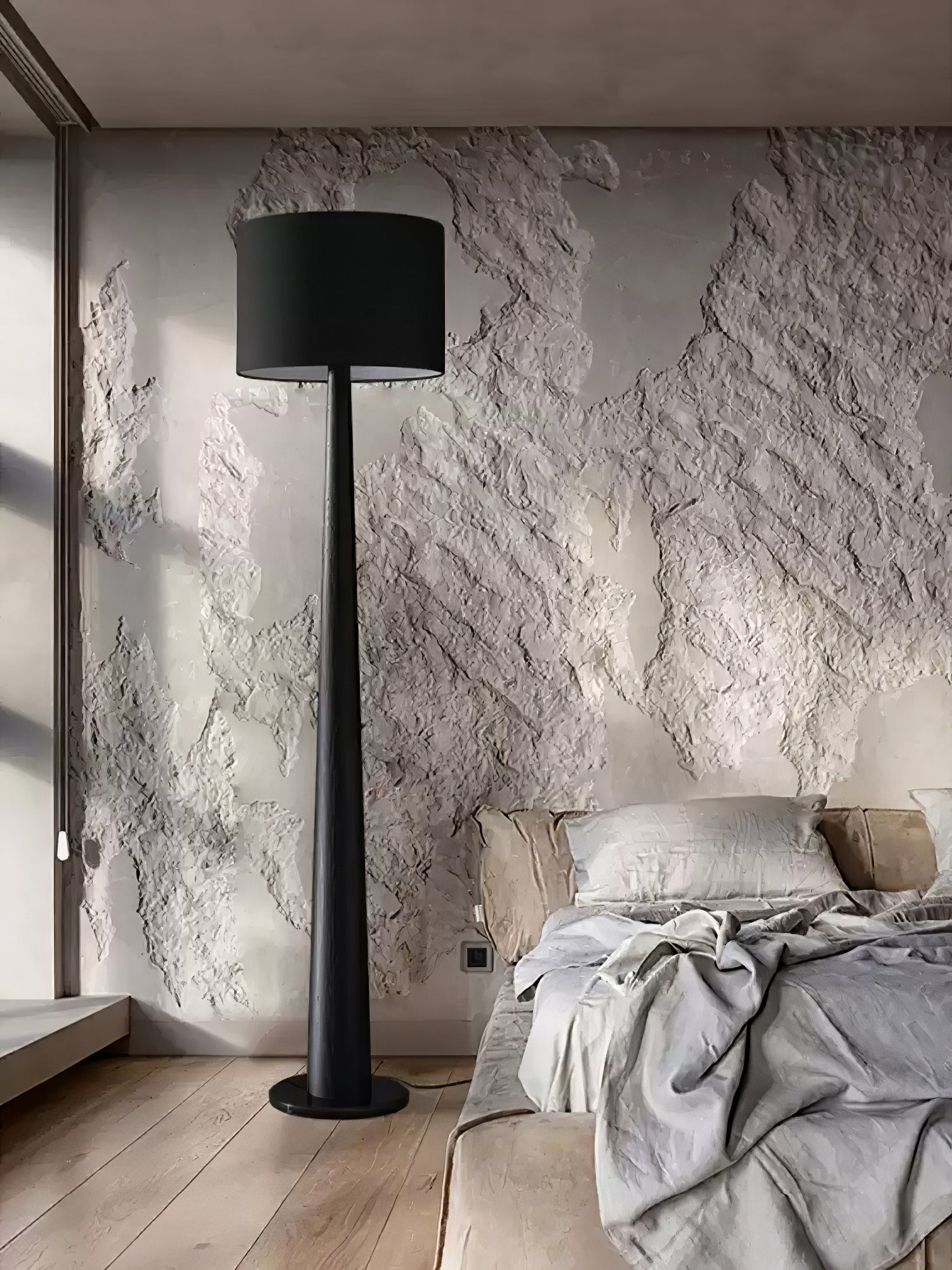 Ersilir Cylindrical Wood Floor Lamp