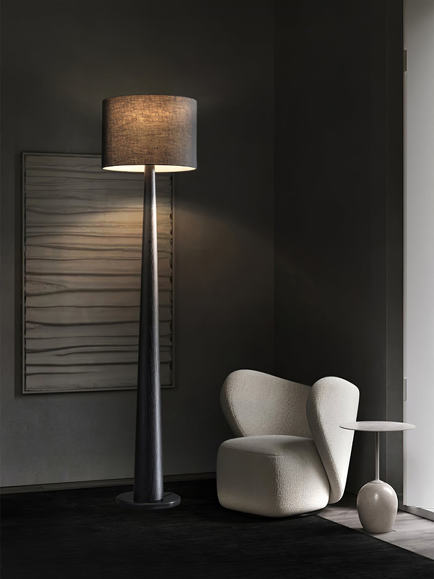Ersilir Cylindrical Wood Floor Lamp
