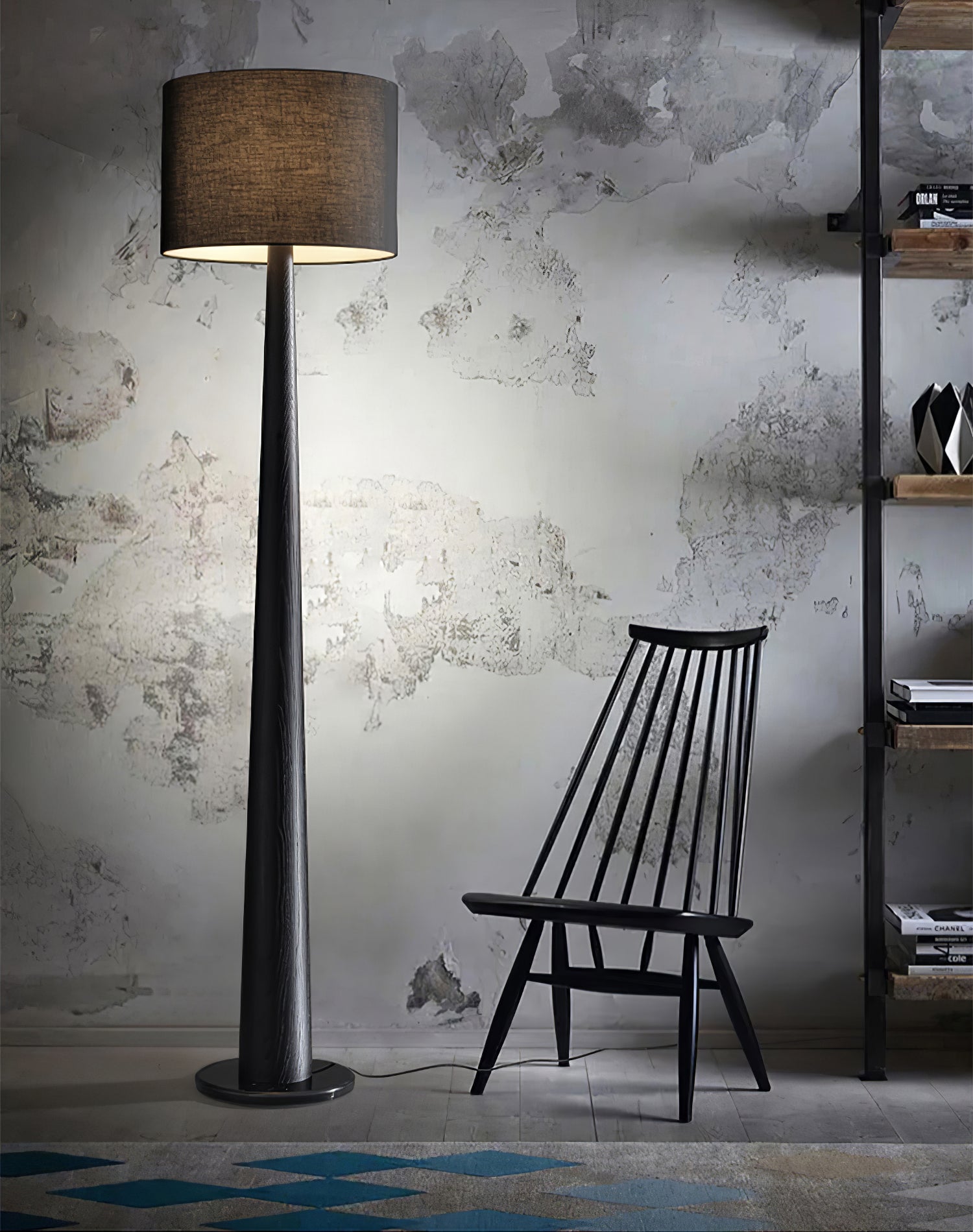 Ersilir Cylindrical Wood Floor Lamp