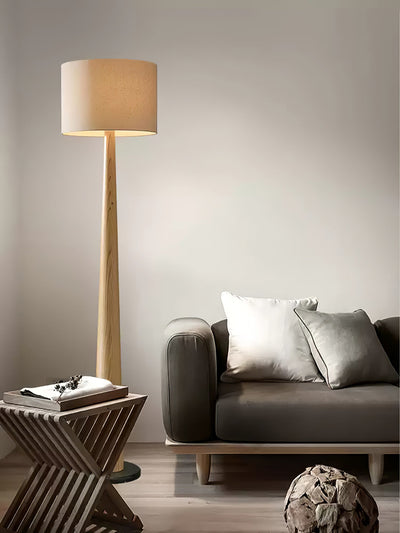 Ersilir Cylindrical Wood Floor Lamp