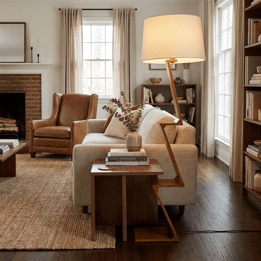 Zigzag Solid Wood Floor Lamp