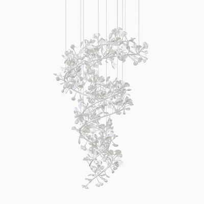 Gingko Ring Chandelier Ceramic Staircase Luxury