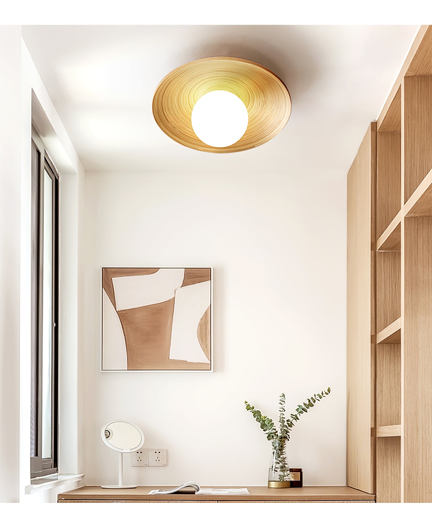 Ivoris Ceiling Light Soluna Wood Orbital