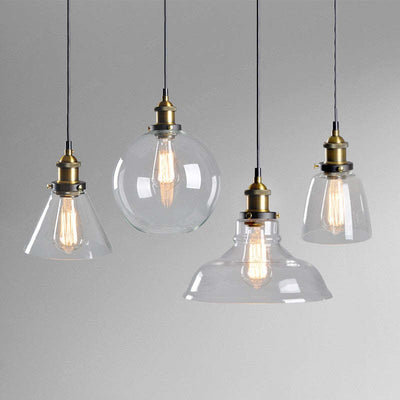 Arisha Industrial /Glass Pendant Light Dining Room - Neutral Decor