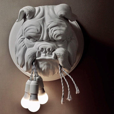 Umeri Wall Lamp Bulldog Sculpture Whimsical