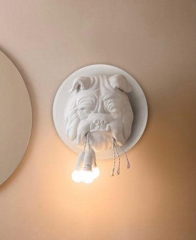 Umeri Wall Lamp Bulldog Sculpture Whimsical