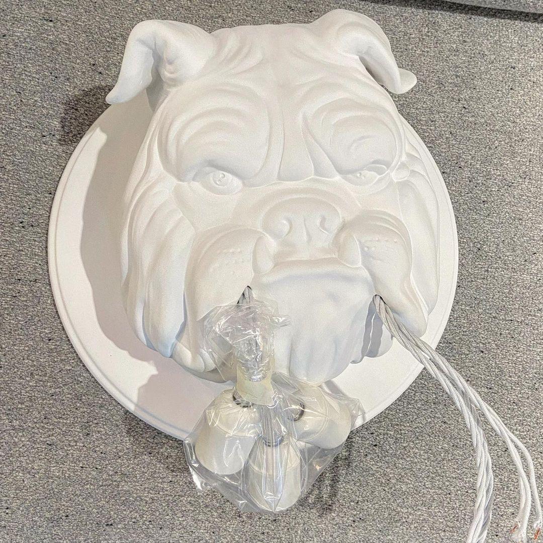 Umeri Wall Lamp Bulldog Sculpture Whimsical