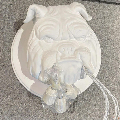 Umeri Wall Lamp Bulldog Sculpture Whimsical