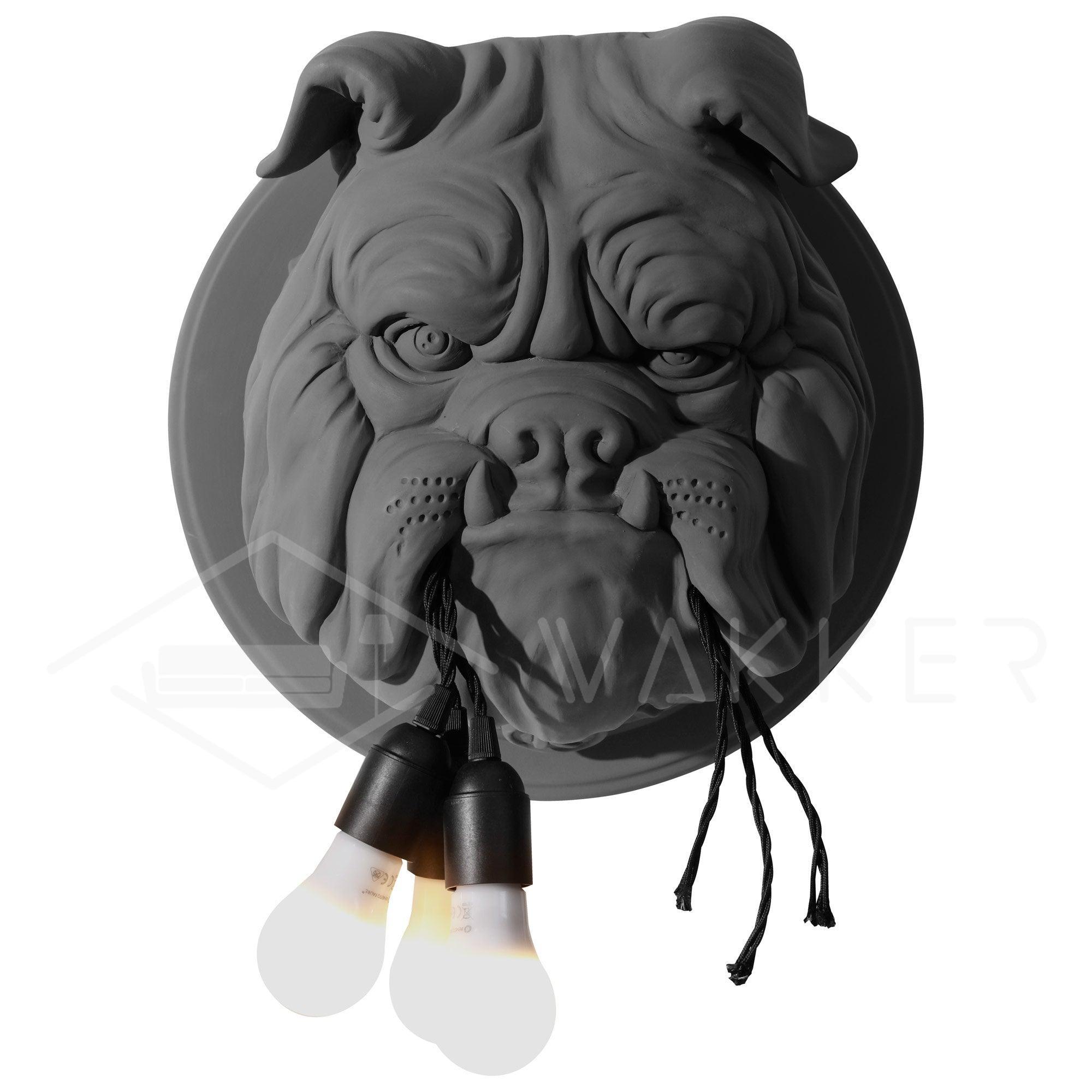 Umeri Wall Lamp Bulldog Sculpture Whimsical