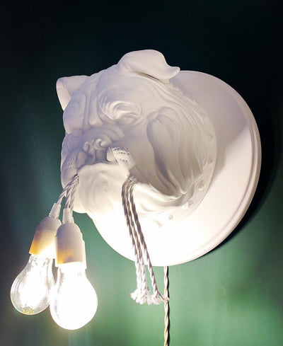 Umeri Wall Lamp Bulldog Sculpture Whimsical