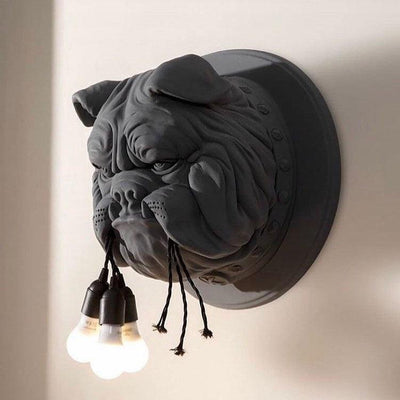 Umeri Wall Lamp Bulldog Sculpture Whimsical