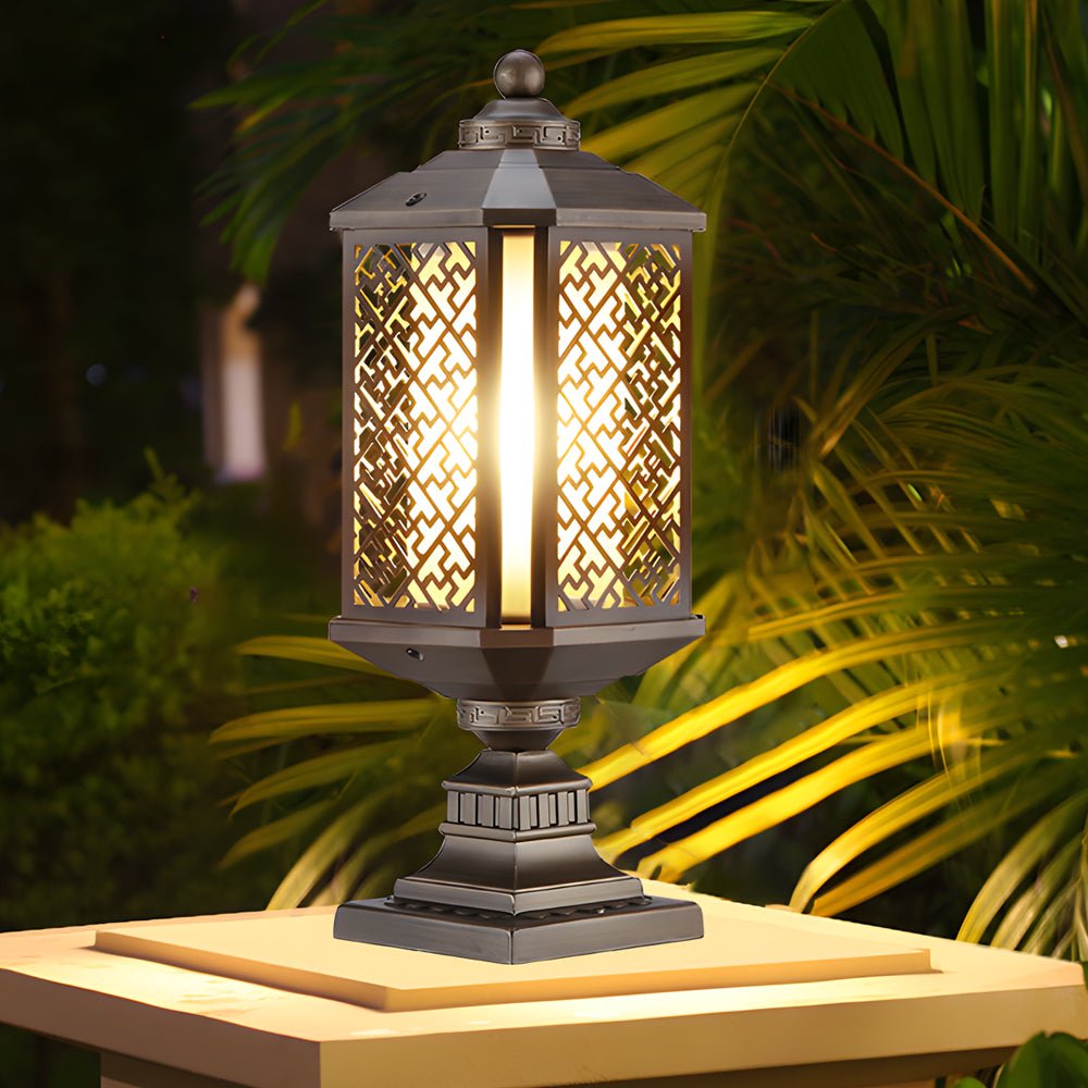 Emmett Antique Shade Retro Glass Aluminum Outdoor Post Lights