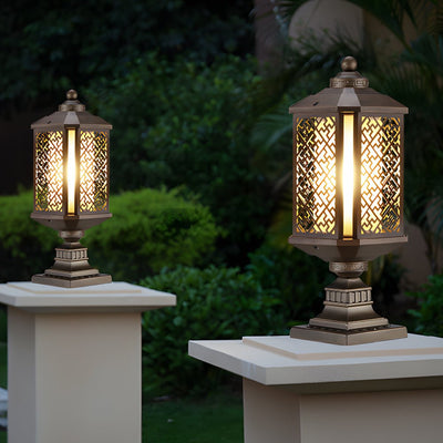 Emmett Antique Shade Retro Glass Aluminum Outdoor Post Lights