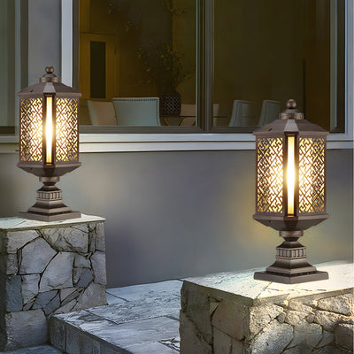 Emmett Antique Shade Retro Glass Aluminum Outdoor Post Lights