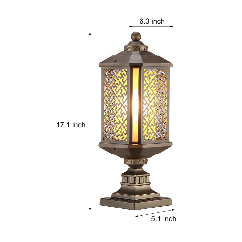 Emmett Antique Shade Retro Glass Aluminum Outdoor Post Lights
