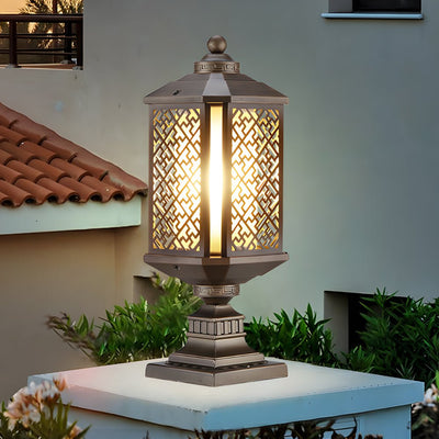 Emmett Antique Shade Retro Glass Aluminum Outdoor Post Lights
