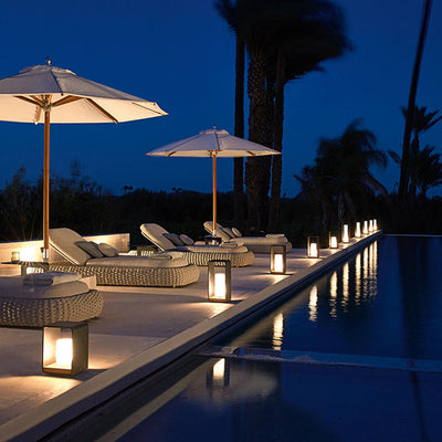 Ray Minimalist Cuboid Candle Outdoor Floor Lamp Garden - Neutral Decor