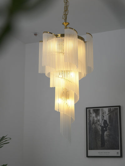 Daxv Ornate Spiral Cascade Glass Chandelier