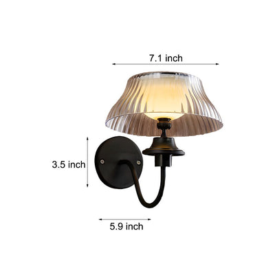 Precious Metallic Arm Solar Glass Iron Outdoor Wall Light