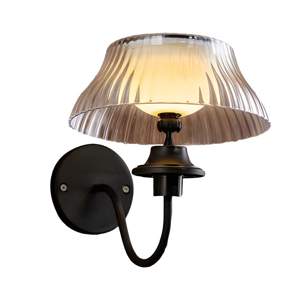 Precious Metallic Arm Solar Glass Iron Outdoor Wall Light