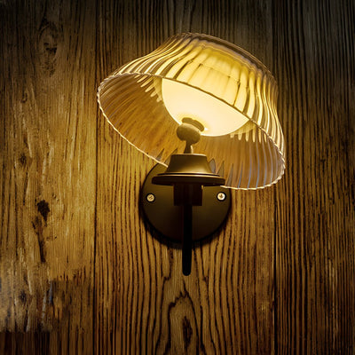 Precious Metallic Arm Solar Glass Iron Outdoor Wall Light