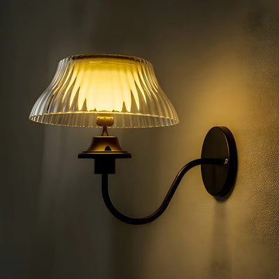 Precious Metallic Arm Solar Glass Iron Outdoor Wall Light