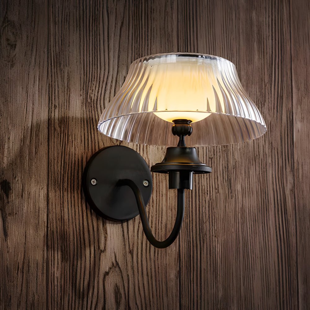 Precious Metallic Arm Solar Glass Iron Outdoor Wall Light