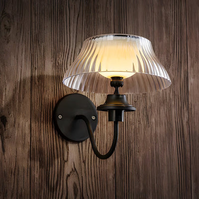 Precious Metallic Arm Solar Glass Iron Outdoor Wall Light
