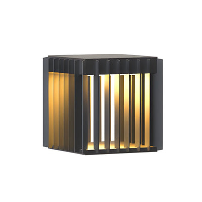 Freen Square Pier-Mount Wired Steel Outdoor Post Pillar Light