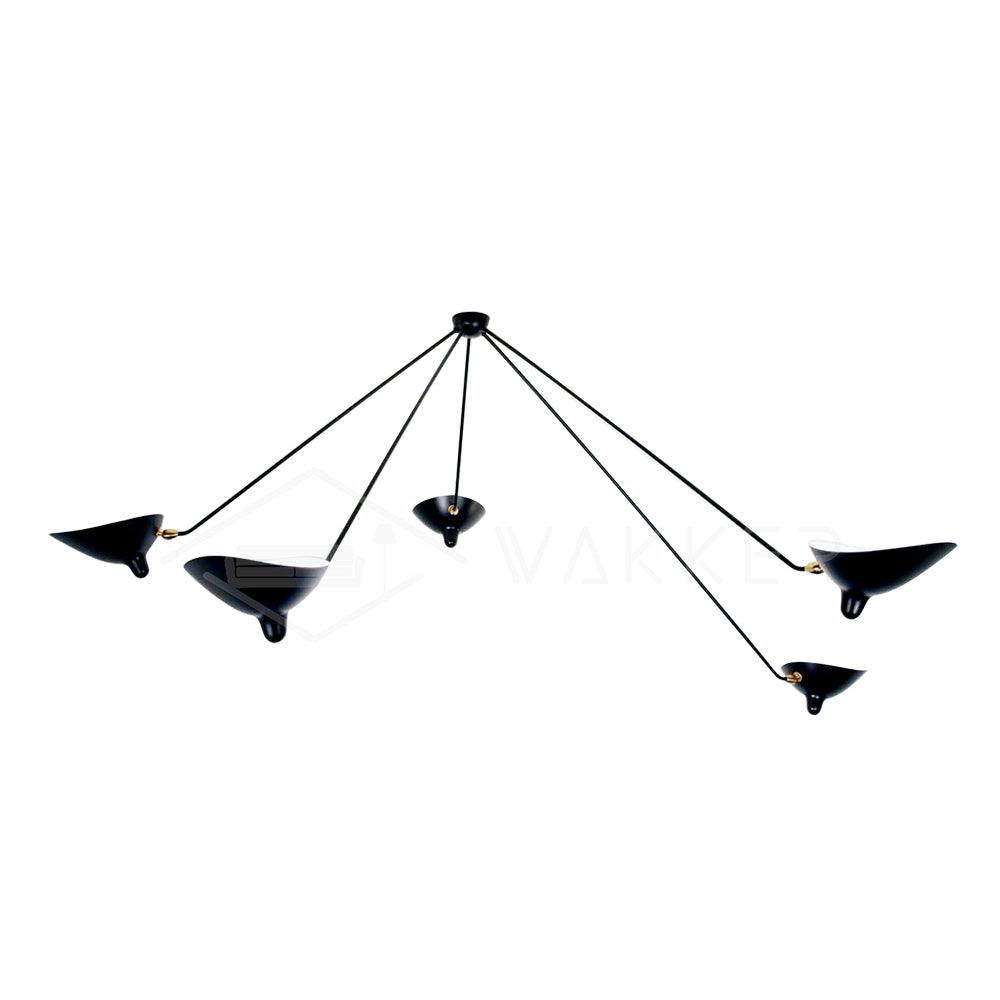 Elaoraine Ceiling Lamp Three Arm Black Sculptural