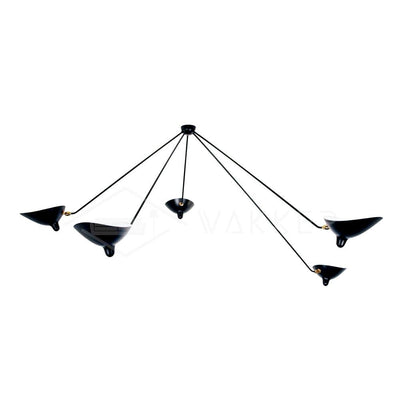 Elaoraine Ceiling Lamp Three Arm Black Sculptural